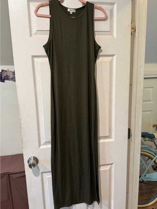 love J Dresses & Skirts - love J Olive Sleeveless Ribbed Maxi Dress